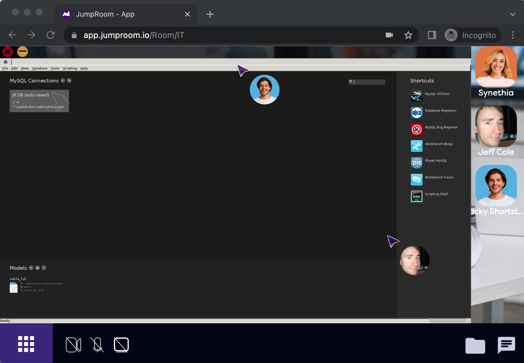 Linux application shared inside a JumpRoom Workplace Hub